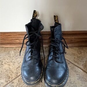 Dr. Martens Black Leather Lace-Up Boots